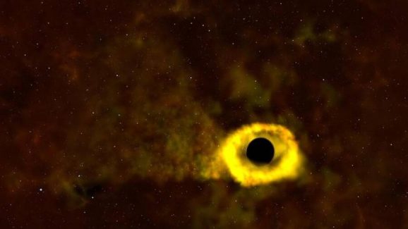 Станьте свидетелем как сверхмассивная черная дыра уничтожает звезду